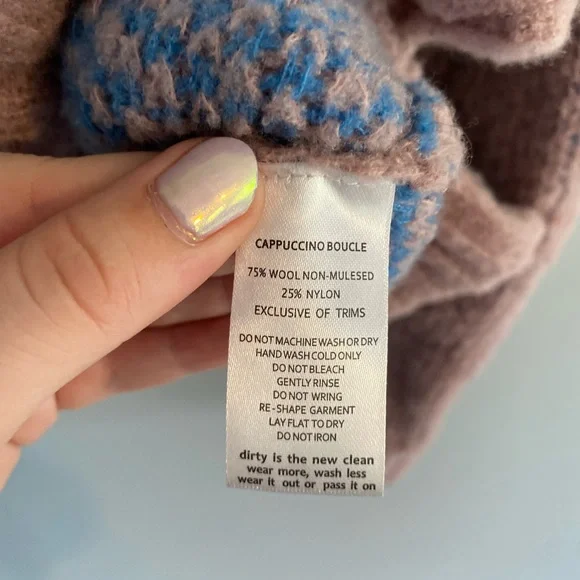 Toad&Co Mauve Sweater with Blue Heart Accents - Picture 9 of 11